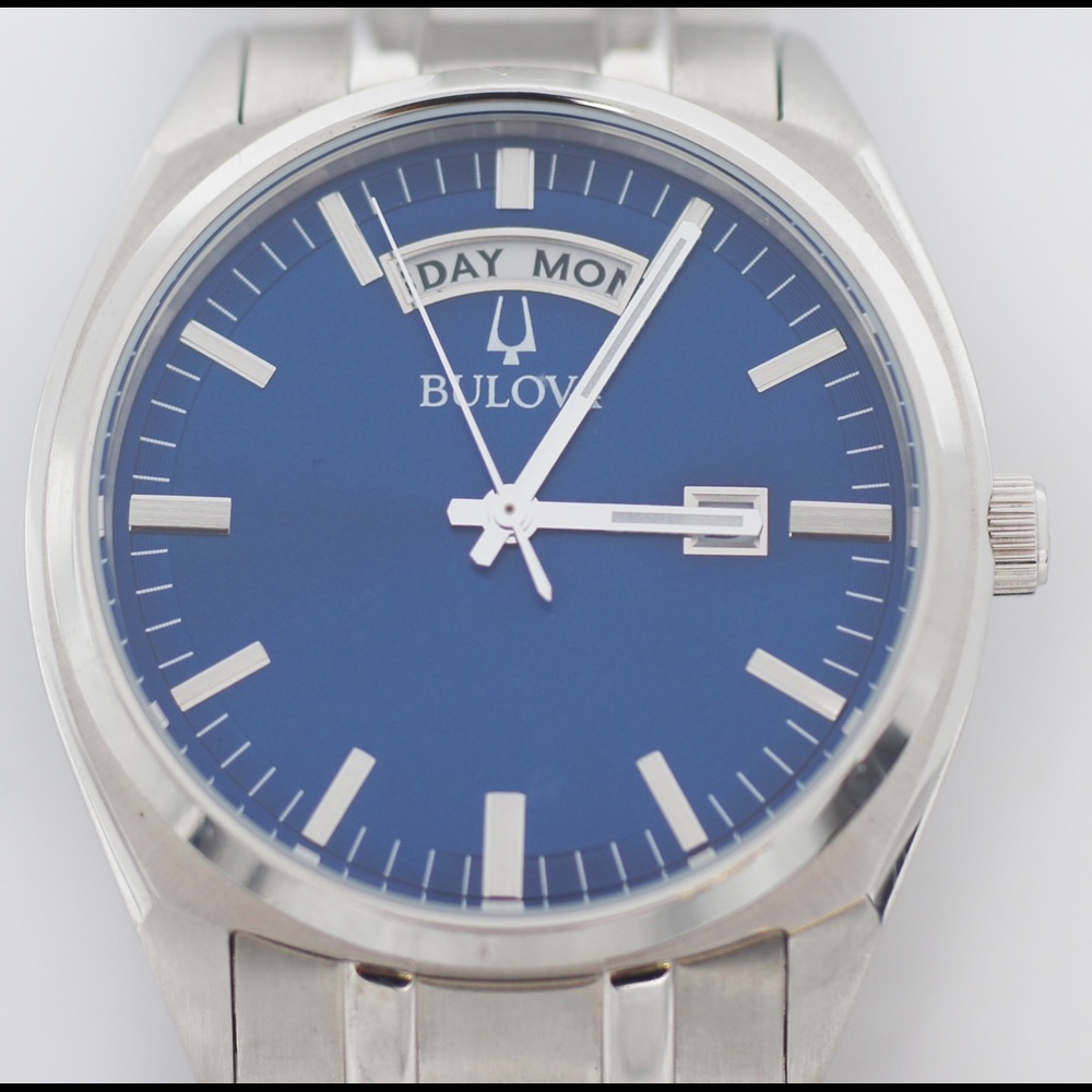 Bulova Men's Watch with Blue Dial and Silver Bracelet - Picture 3 of 5
